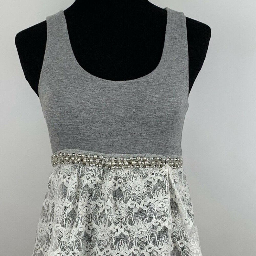 TWENTY ONE FOREVER 21 Gray Tank Top‎ Lace Small
